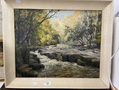 Denys Law (1907-1981): Newlyn School mid 20th cent. Oil on board 'Stream, Lamorna Valley' near