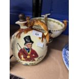 20th cent. Ceramics: Crown Devon Fieldings musical pedestal salad bowl with serving spoon and