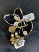 Watches: Ladies 18ct gold case on metal bracelet, a 9ct gold case on a metal bracelet, a gold plated