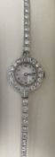 Jewellery: Early 20th cent. Ladies cocktail/evening watch. Diamond set dial (assessed 1.17ct) and