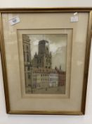 Myles Birket Foster RWS (1825-1899): Watercolour on paper, label on verso 'Street Scene in