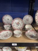 18th cent. Ceramics: Worcester and Oriental tea bowls and saucers. Worcester two matching tea