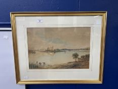 19th cent. Albert Milton: Watercolour, Drinkwater Estuary scene. 17ins. x 11ins.