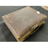 Militaria: 19th cent. Leather bound lockable photograph album with twenty-one studio photographs