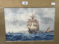 Frederick James Aldridge 1850-1933 watercolour on paper Coastal Scene, signed bottom right 10ins.