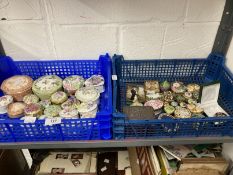 20th cent. Ceramics: Forty-two pill boxes, twenty glazed pots from makers such as Wedgwood, Royal