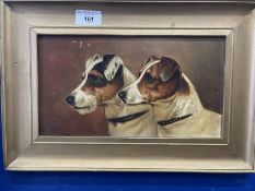 John Arnold Wheeler (British 1821-1903) oil on board pair of Parsons Terriers signed J. A. Wheeler