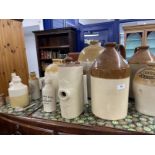 19th cent. Stoneware cider and porter jars, Mathhews Gillingham, Strong Romsey, Tate of Wells,