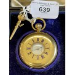 Watches: 18ct hallmarked gold manual wind Half Hunter pocket watch by J.W. Benson, inner dial