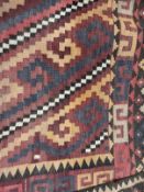 Carpets & Rugs: Early 20th cent. Armenian/Azerbaijan Kelim carpet, red ground with two central
