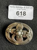 Jewellery: Georg Jenson silver brooch marked 138 Sterling Denmark. 11.2g.