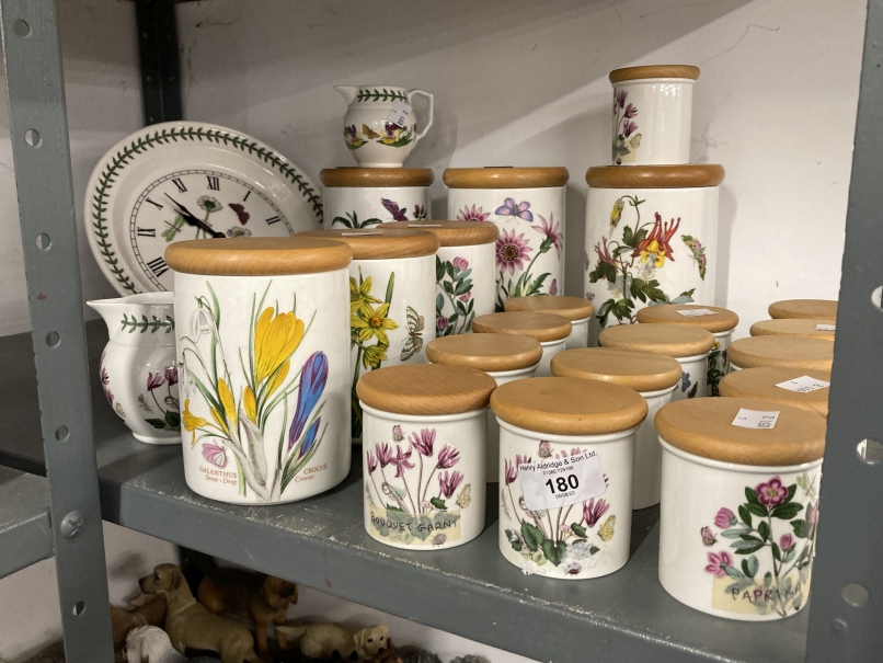 20th cent Ceramics: Portmeirion storage jars, large x 3, medium x 3, spice jars x 14, flower pot, - Image 2 of 2