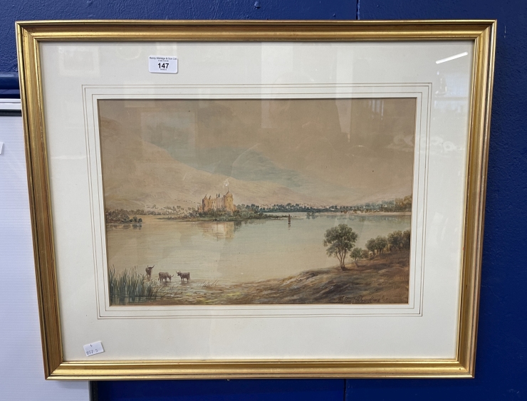 19th cent. Albert Milton: Watercolour, Drinkwater Estuary scene. 17ins. x 11ins. - Image 2 of 2