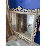 19th cent. Painted gesso wall mirror with foliate mouldings. 40ins. x 41ins.