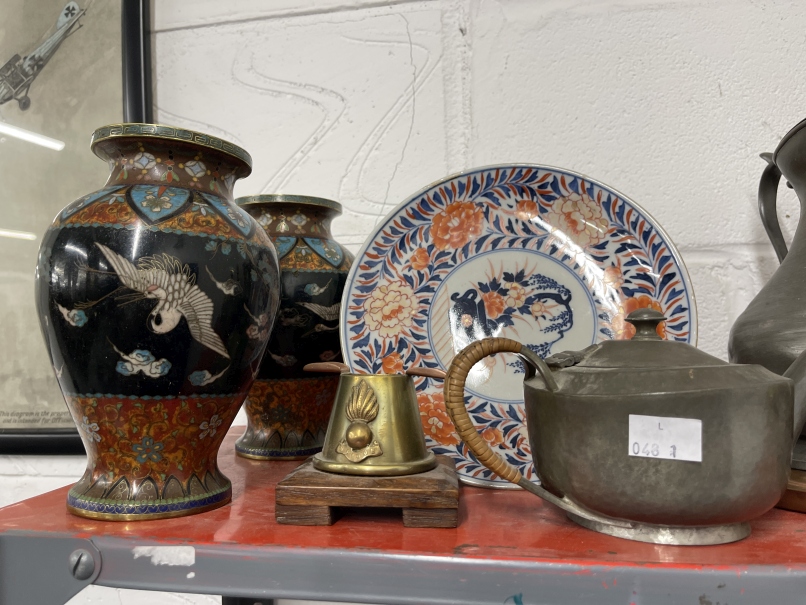19th cent. and later collection of mixed brass, metalware, trench art and a pair of 19th cent. - Image 3 of 3
