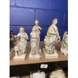 Early 19th cent. Staffordshire group of historical figures, Neptune, Venus, Faith and Hope all