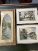 19th cent. and later English School watercolours by Hughes Richardson (2) 12ins. x 9ins. and Lampert