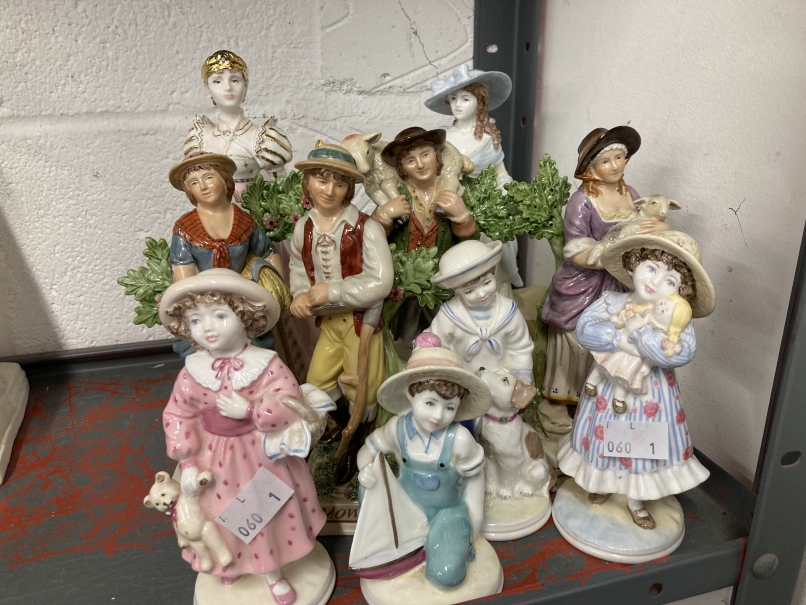 20th cent. Ceramics: Coalport figurines including Emma Hamilton, Empress Josephine, Faye Whittaker