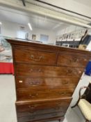 Late 18/early 19th cent. Mahogany chest on chest on bracket supports 42ins. x 21ins. x 71½ins.