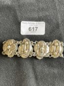 Jewellery: Georg Jenson silver floral bracelet marked 27 Sterling Denmark. 49.6g.