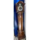 1920/30s grandmother clock retailed by Bravington's with gilt spandrels. 67ins.