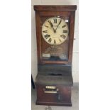 National Time Recorder oak cased clocking in clock.