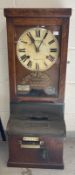 National Time Recorder oak cased clocking in clock.