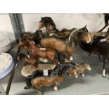 Ceramics: Beswick horses including two Shires. (4) Plus two A/F examples and one other horse and