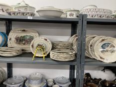 20th cent. Charming Sarreguemines French Obernai dinner service depicting scenes from Alsace.