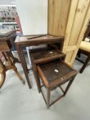 Early 20th cent. Oriental hardwood three graduated side tables. 19ins. 21ins. & 26ins. high. Plus