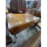 19th cent. Mahogany tripod table A/F, a small round rosewood table with a folding base and a