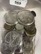Coins: £5 and £2 coins plus 3oz of silver and half silver coins, etc.