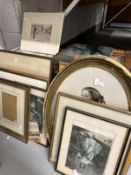 Prints, Watercolours & Woolwork: Large collection of 19th and 20th century items, framed and