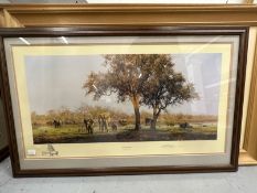 David Shepherd Signed Limited Edition Prints: Luangwa Evening 485/1500. 28ins. x 15ins; Evening of