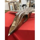 Aircraft: Rare and extremely large mahogany wind tunnel model of a Jaguar Jet Fighter, The Jaguar