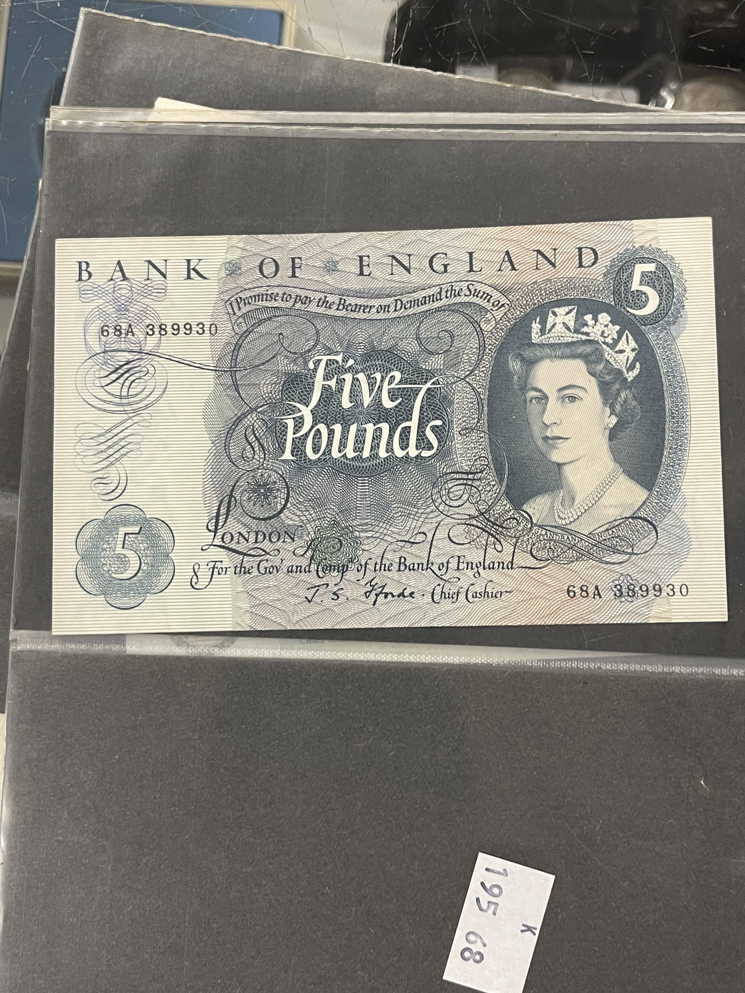 Numismatics: GB banknotes four circulated Fforde 1d notes, five Page uncirculated Isaac Newton £1 - Image 4 of 4