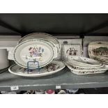 20th cent. Ceramics: Portmeirion 21ins meat ovals x 2, two handle Sweet Pea plate, boxed 18ins,