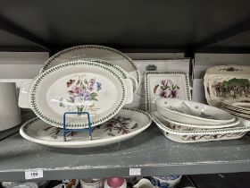 20th cent. Ceramics: Portmeirion 21ins meat ovals x 2, two handle Sweet Pea plate, boxed 18ins,