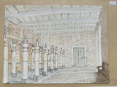 Hugh Cantlie: 20th cent. Watercolour, The Stables, Dunster Castle, Somerset, signed lower right