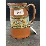 20th cent. Ceramics: Christopher Dresser for Watcombe Pottery style terracotta jug decorated