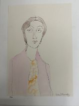 Limited Edition Prints & Illustrations: Set of four hand coloured lithographs of Virginia Woolf by