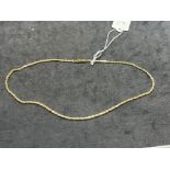 Hallmarked Jewellery: 9ct gold fancy box link chain, length 17ins. Weight 8.8g.