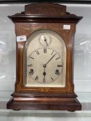 1920s Mahogany bracket clock with German movement. 17ins. x 11ins.