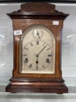 1920s Mahogany bracket clock with German movement. 17ins. x 11ins.