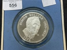 Coins: 1974 Panama 20 Balboas coin silver proof.