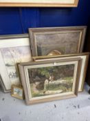 20th cent. Paintings original works by Alison Dickens, Gillian Burrows and J. Kenny. (8)