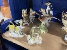 20th cent. Ceramics: Spode Great Spotted Woodpecker, Mallard Duck, Thrush, Karl Ens Mistle Thrush,