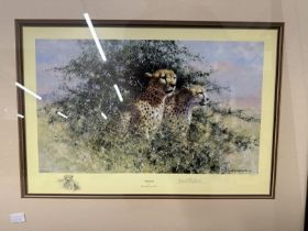 David Shepherd Signed Limited Edition Prints: The Waterhole Trilogy 1, 2, and 3. 13ins. 9ins.