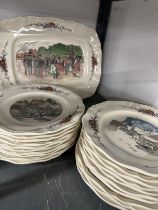 20th cent. Charming Sarreguemines French Obernai dinner service depicting scenes from Alsace.