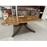 19th cent. Mahogany breakfast table converted to a coffee table on four supports.